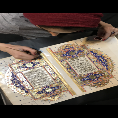 نگین قرآن بر انگشتر تذهیب